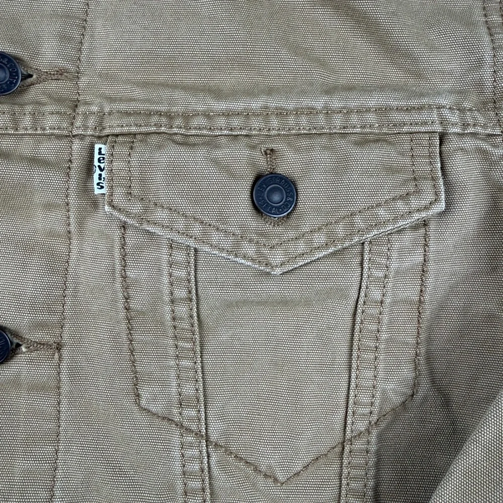 Levis Jacket Men's M Brown Canvas Trucker Button Up Workwear Coat Workwear
